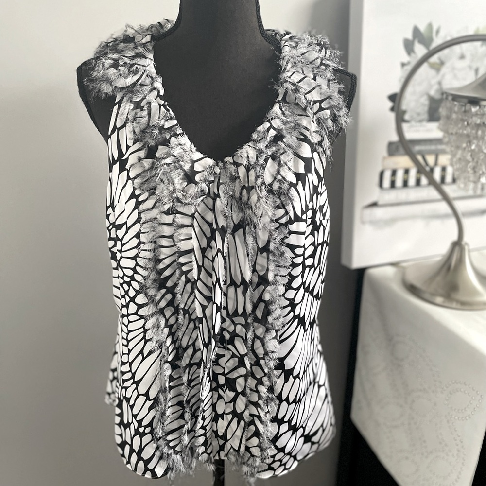 WHBM Frayed Edge Blouse